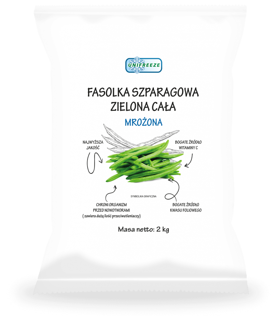 Fasolka szparagowa zielona cała mrożona 2,5 kg - Unifreeze